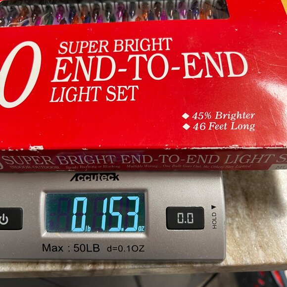 Holiday Time 100 Super Bright End-To-End Light Set 46 Ft Long Multi-Color Bulbs - Picture 7 of 7